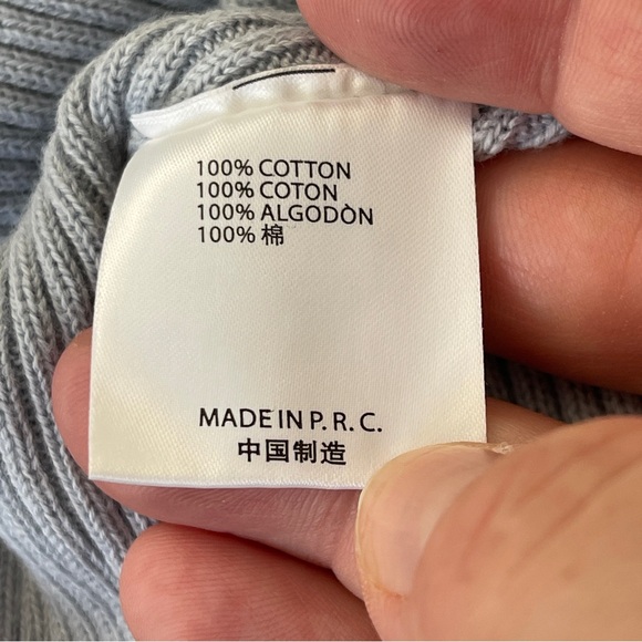 Brandy Melville Sweater Light Blue Cropped Long Sleeve V-Neck One Size - Picture 11 of 11